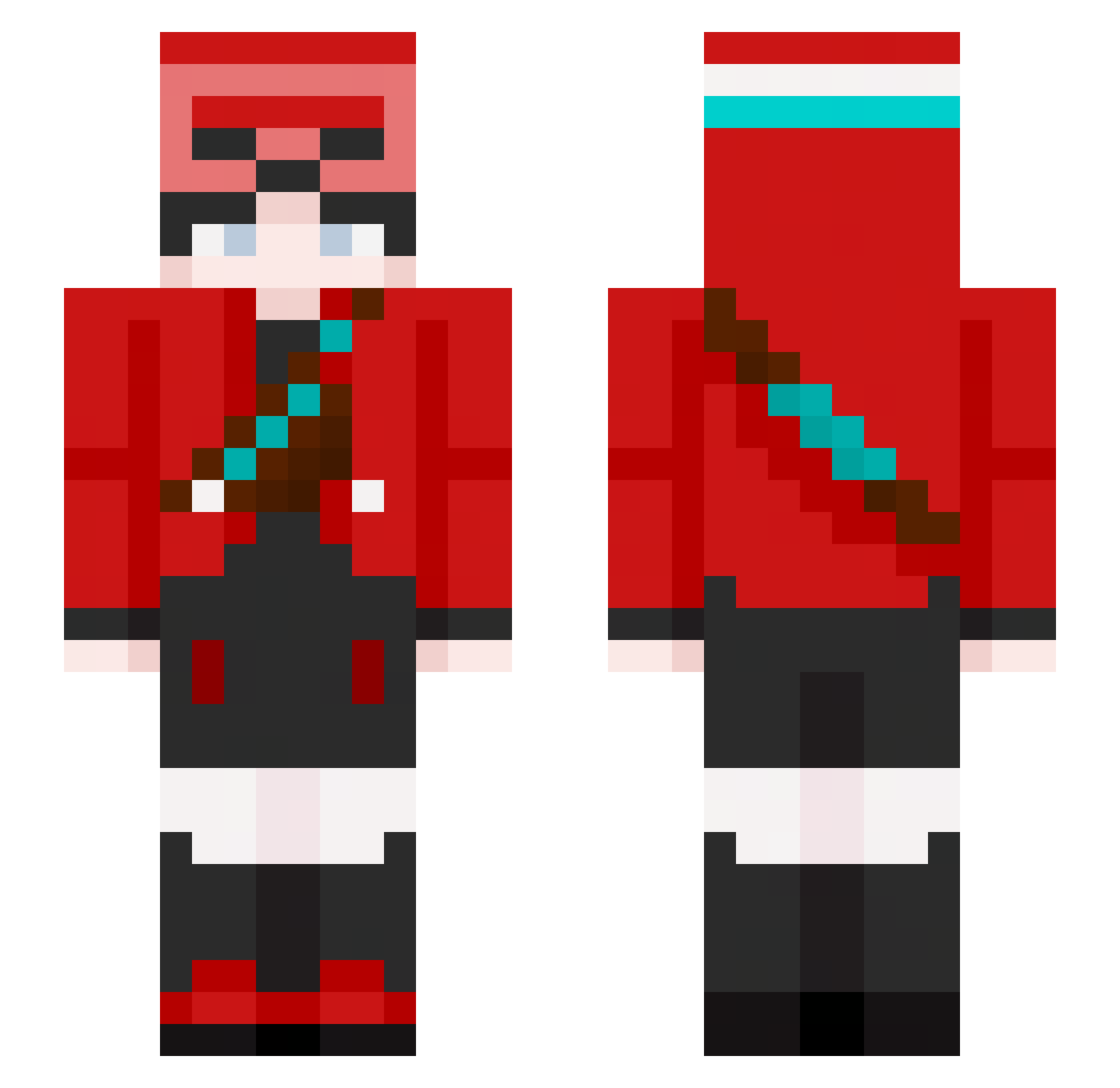 Tavva Minecraft skin, front and back view