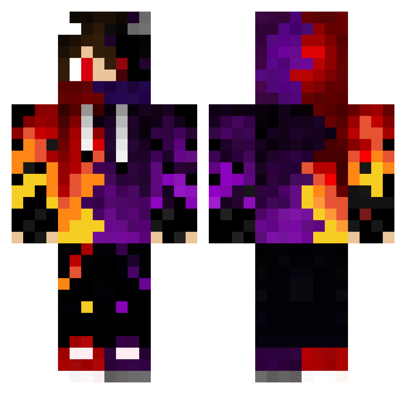 Ziegatze Minecraft skin, front and back view