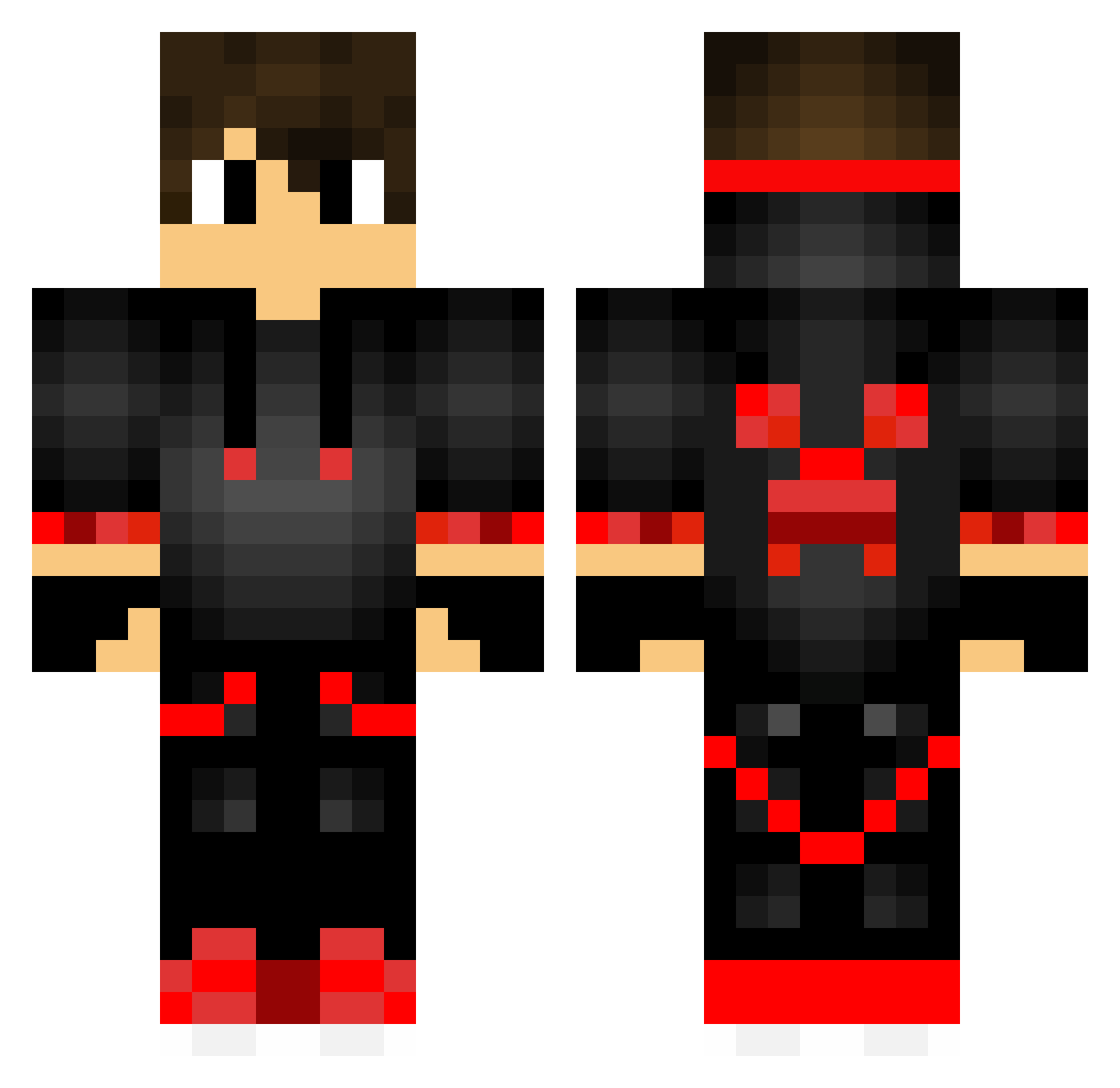 Ruleer Minecraft skin, front and back view