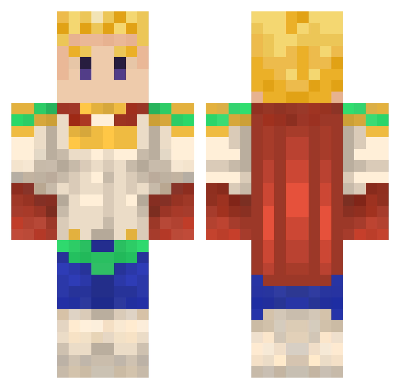 CheeckyLee Minecraft skin, front and back view