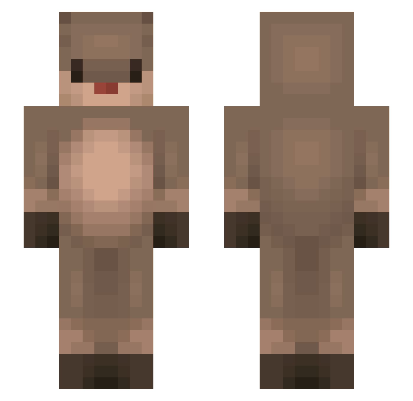 Dzvii Minecraft skin, front and back view