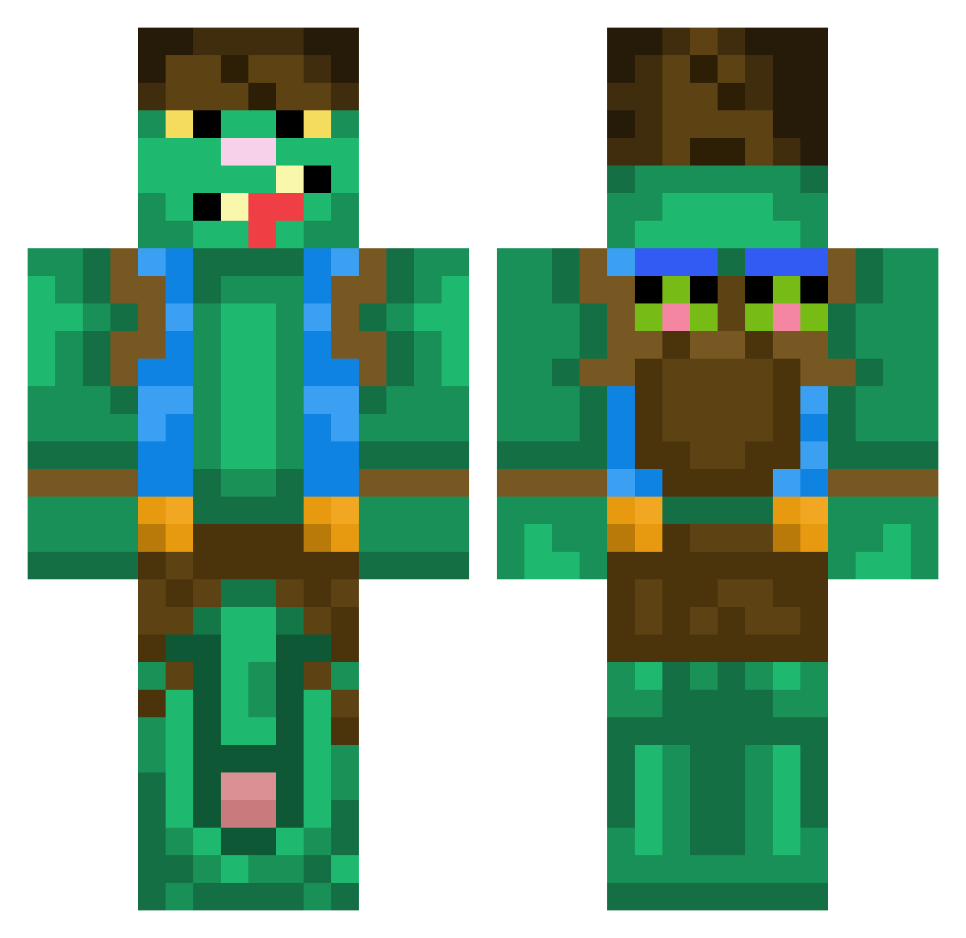Riki_gz01 Minecraft skin, front and back view