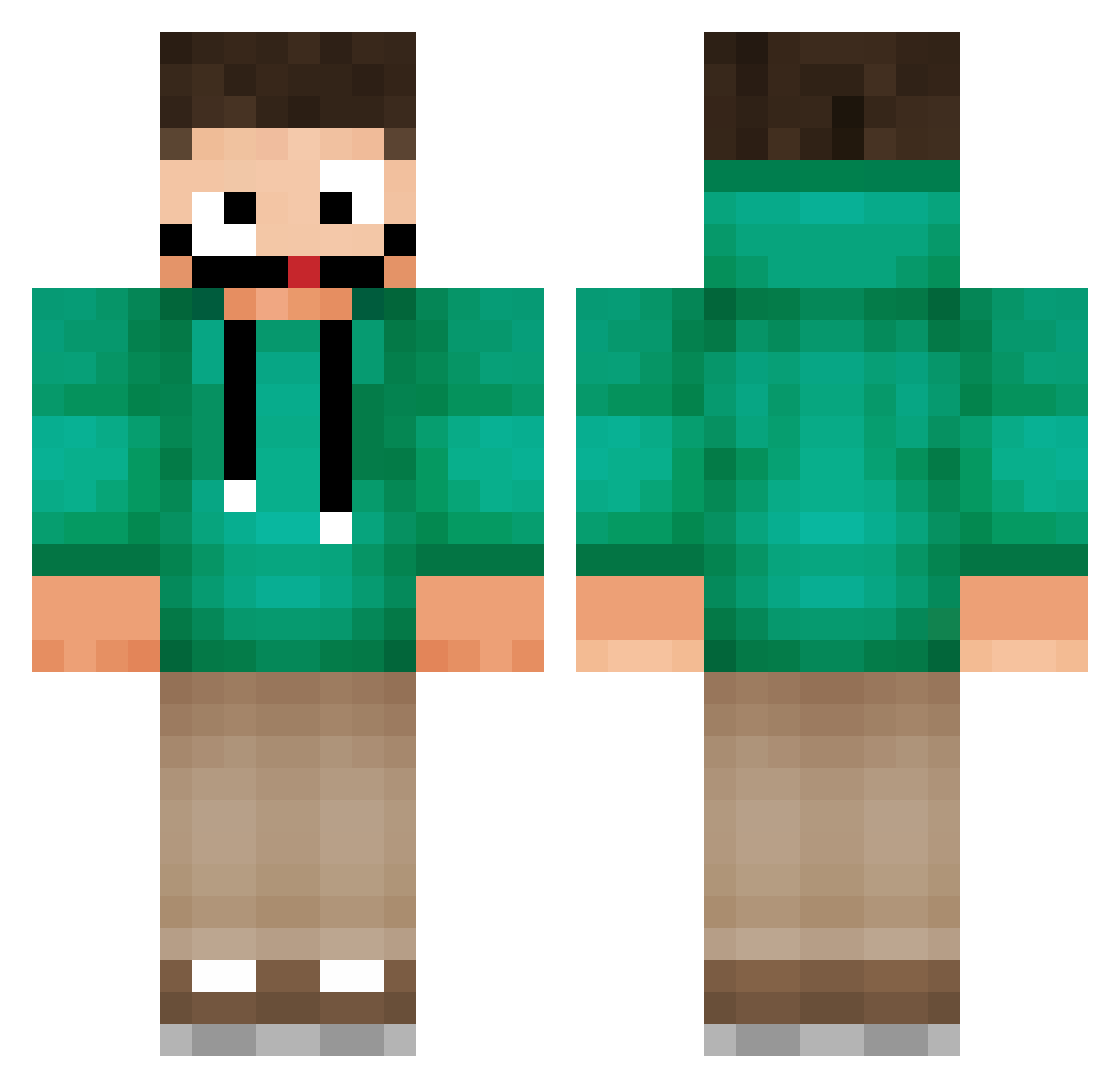 melonenguru Minecraft skin, front and back view