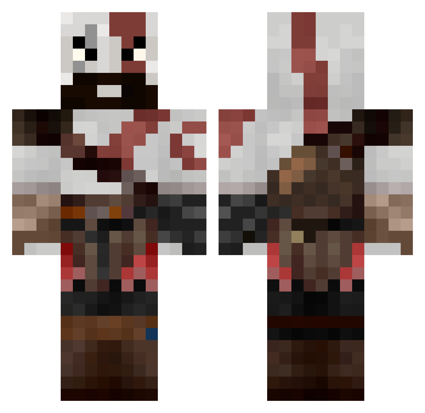 CrackBreak Minecraft skin, front and back view