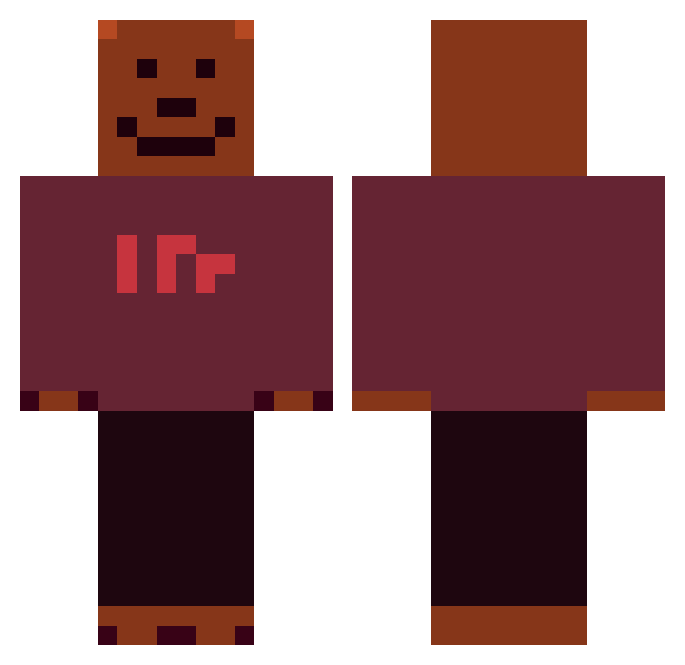 GlobeTrotters Minecraft skin, front and back view