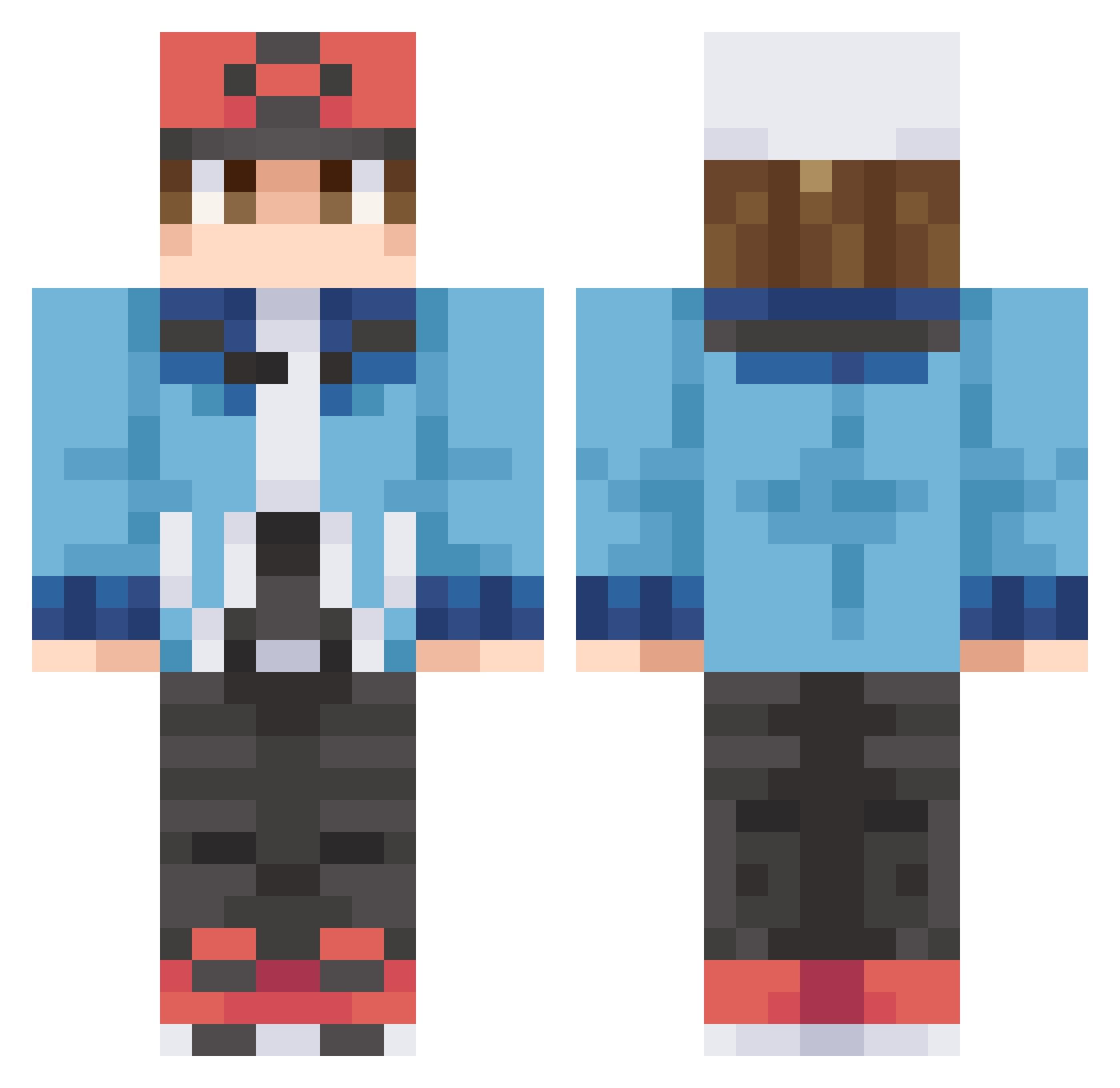 SushiA1 Minecraft skin, front and back view