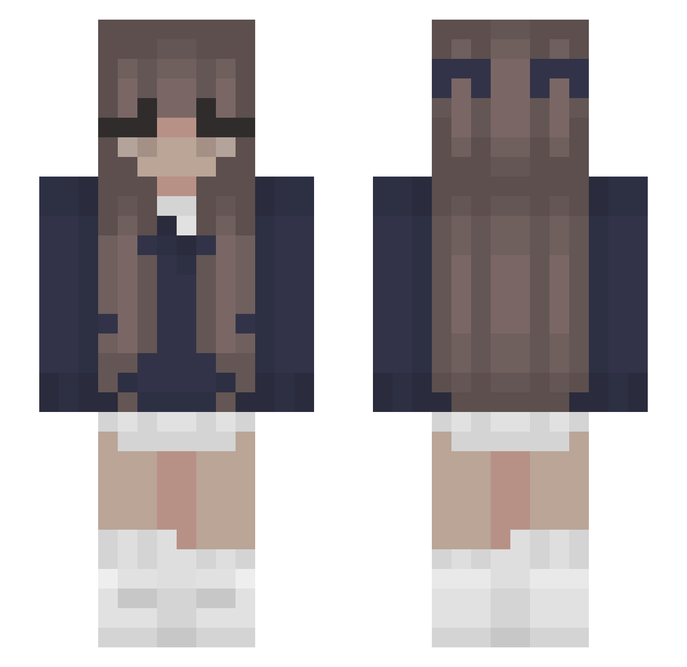 Underwxrld Minecraft skin, front and back view
