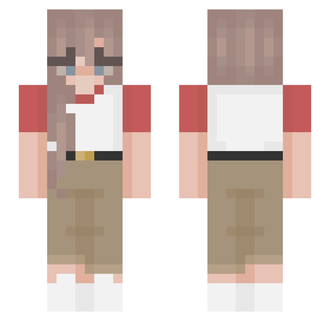 Slimqy Minecraft skin, front and back view