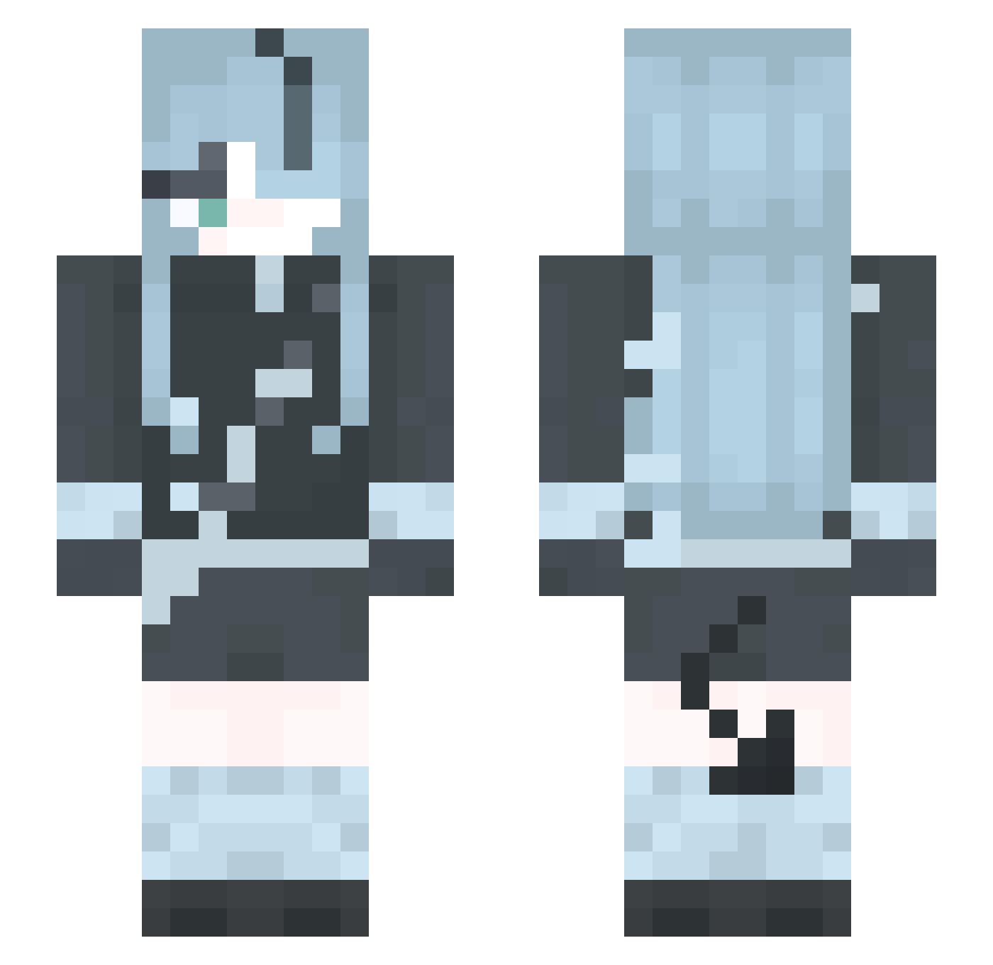 WaNTedd Minecraft skin, front and back view