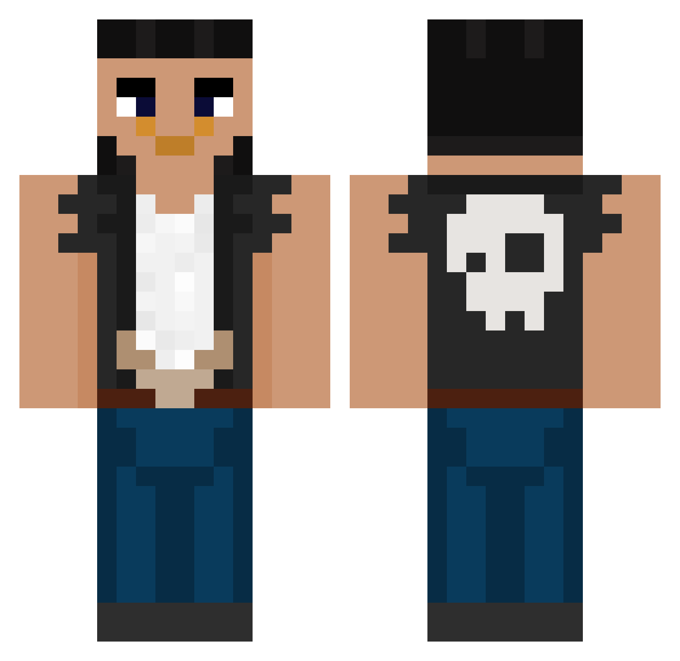 LeonasSaurusRex Minecraft skin, front and back view