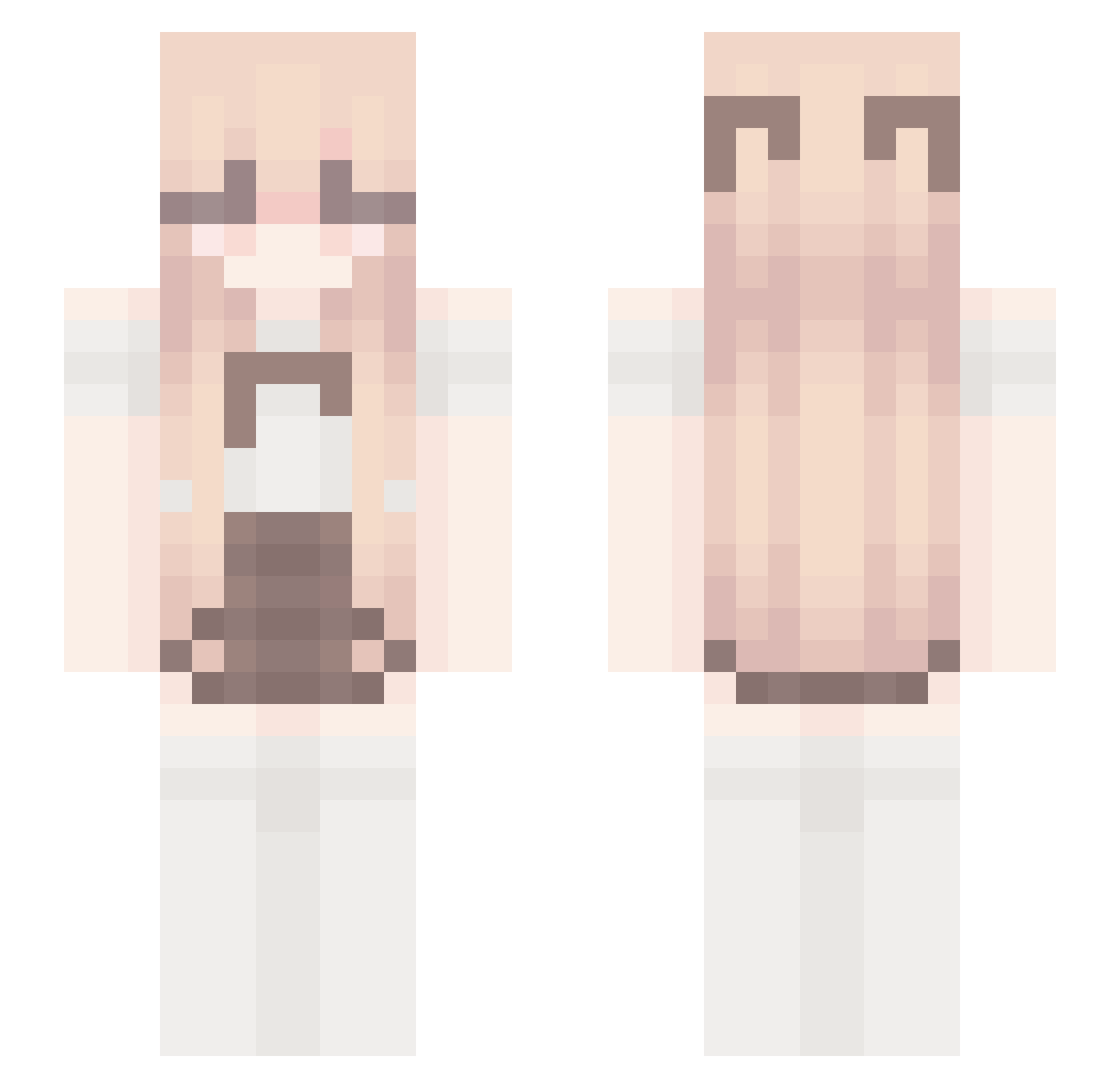 MimiLaGouine Minecraft skin, front and back view
