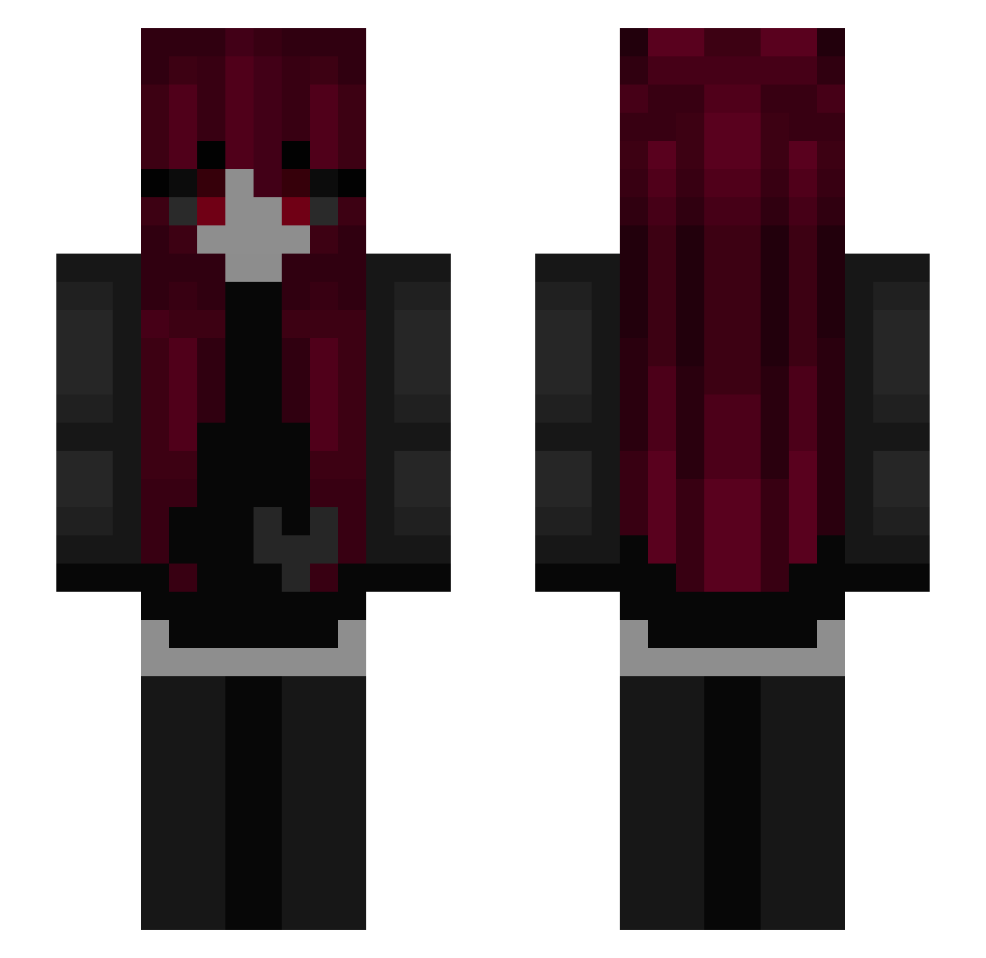 RazorThem Minecraft skin, front and back view