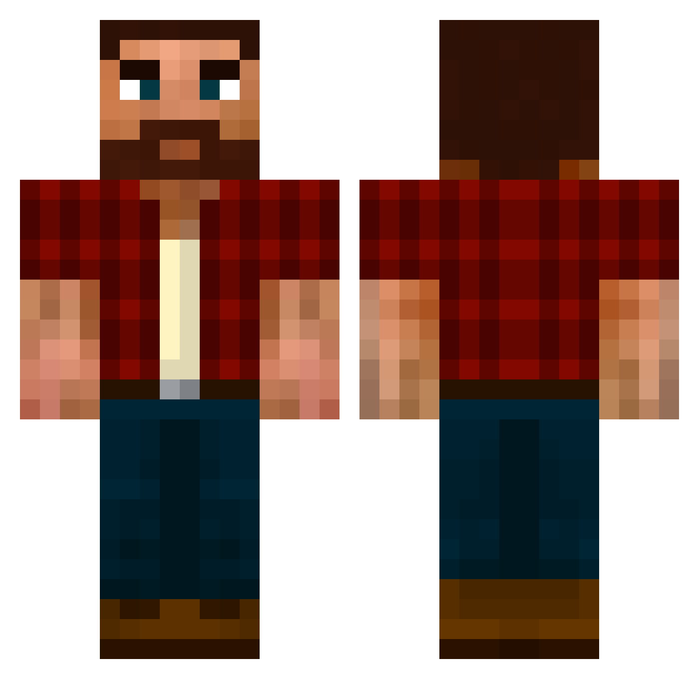 Magnes Minecraft skin, front and back view