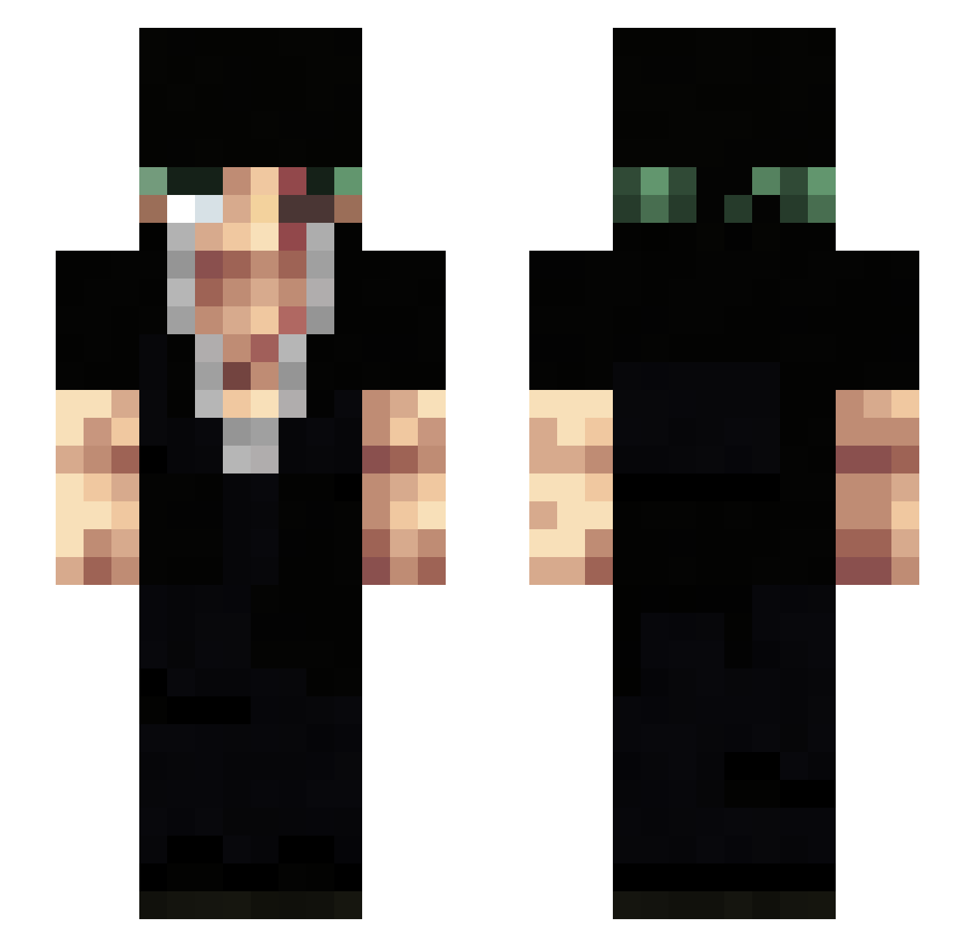 Neeewbieee Minecraft skin, front and back view