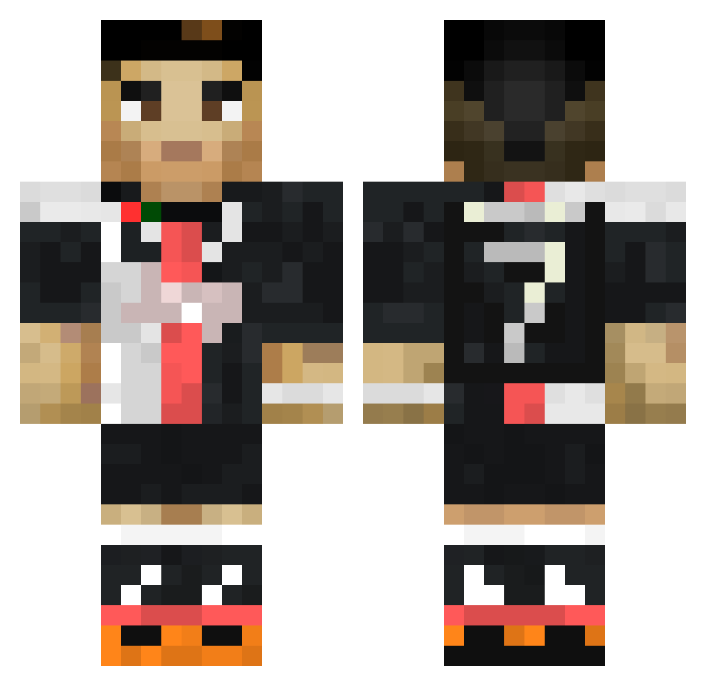 hugolopito Minecraft skin, front and back view