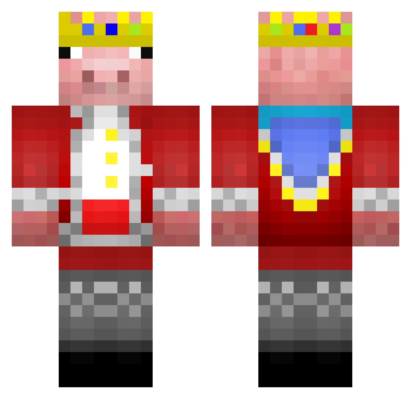 VortuxKing Minecraft skin, front and back view