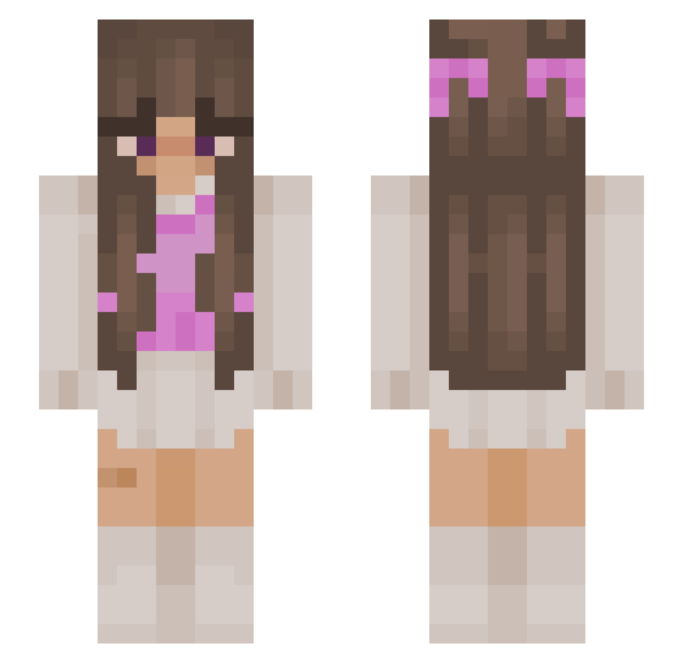 Xiliaa Minecraft skin, front and back view
