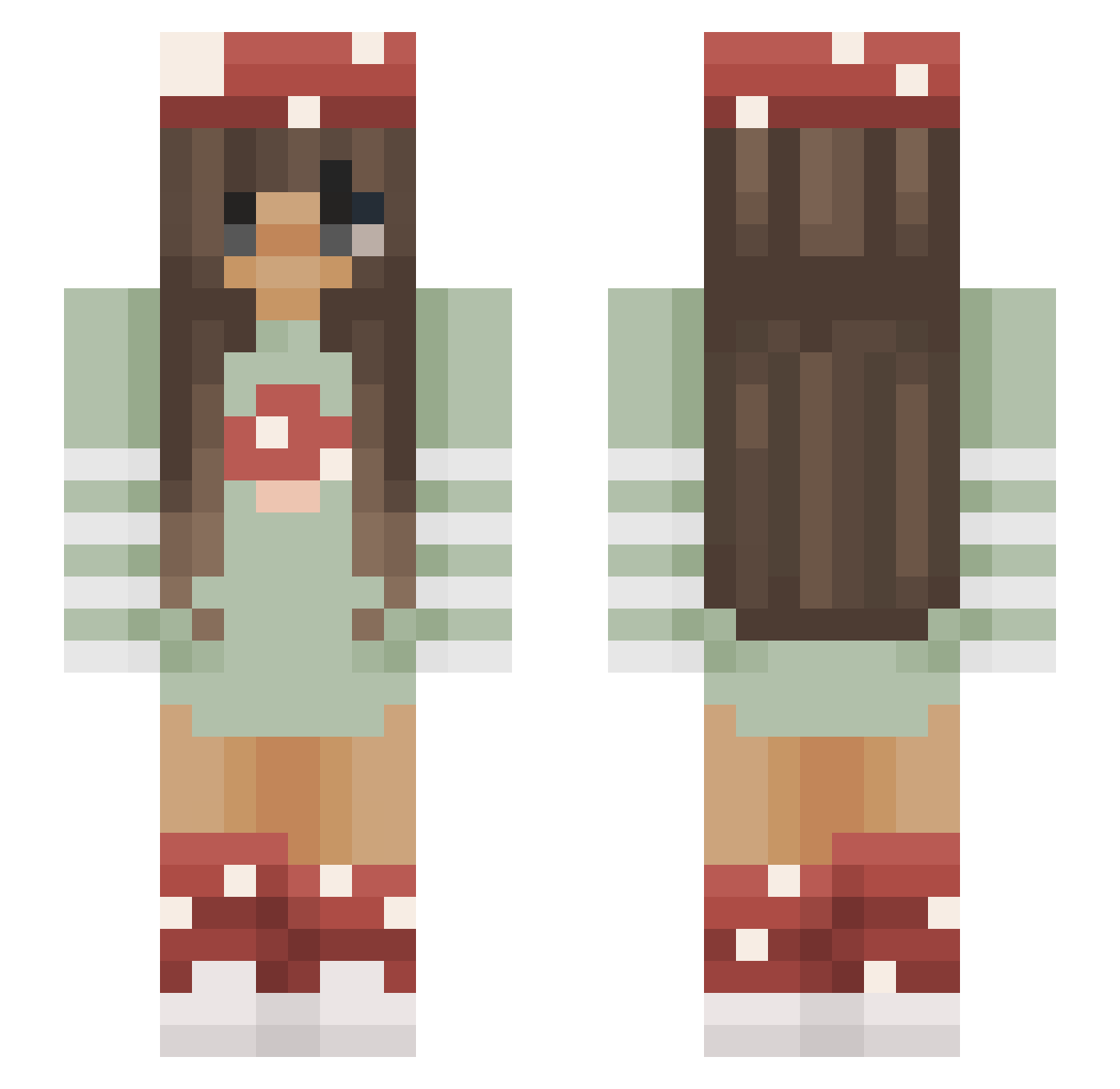 SmileyCat_ Minecraft skin, front and back view