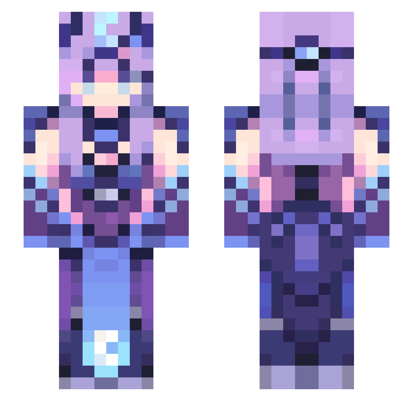 mercyoverwatch2 Minecraft skin, front and back view