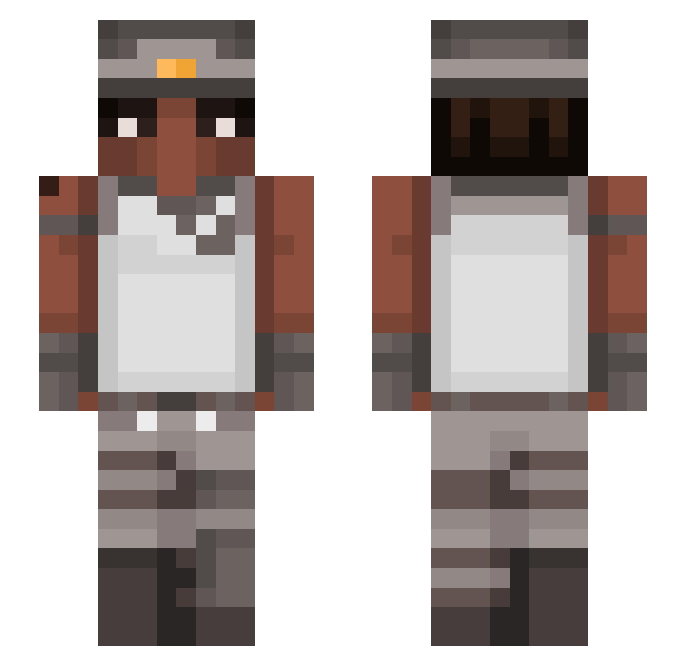IsaiasAfwerki Minecraft skin, front and back view