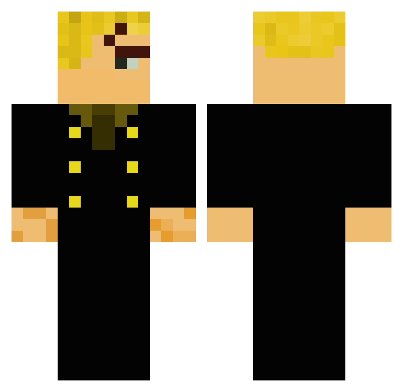 Macceve76 Minecraft skin, front and back view