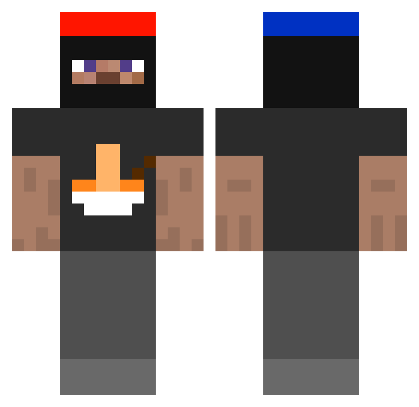 Spicnod Minecraft skin, front and back view