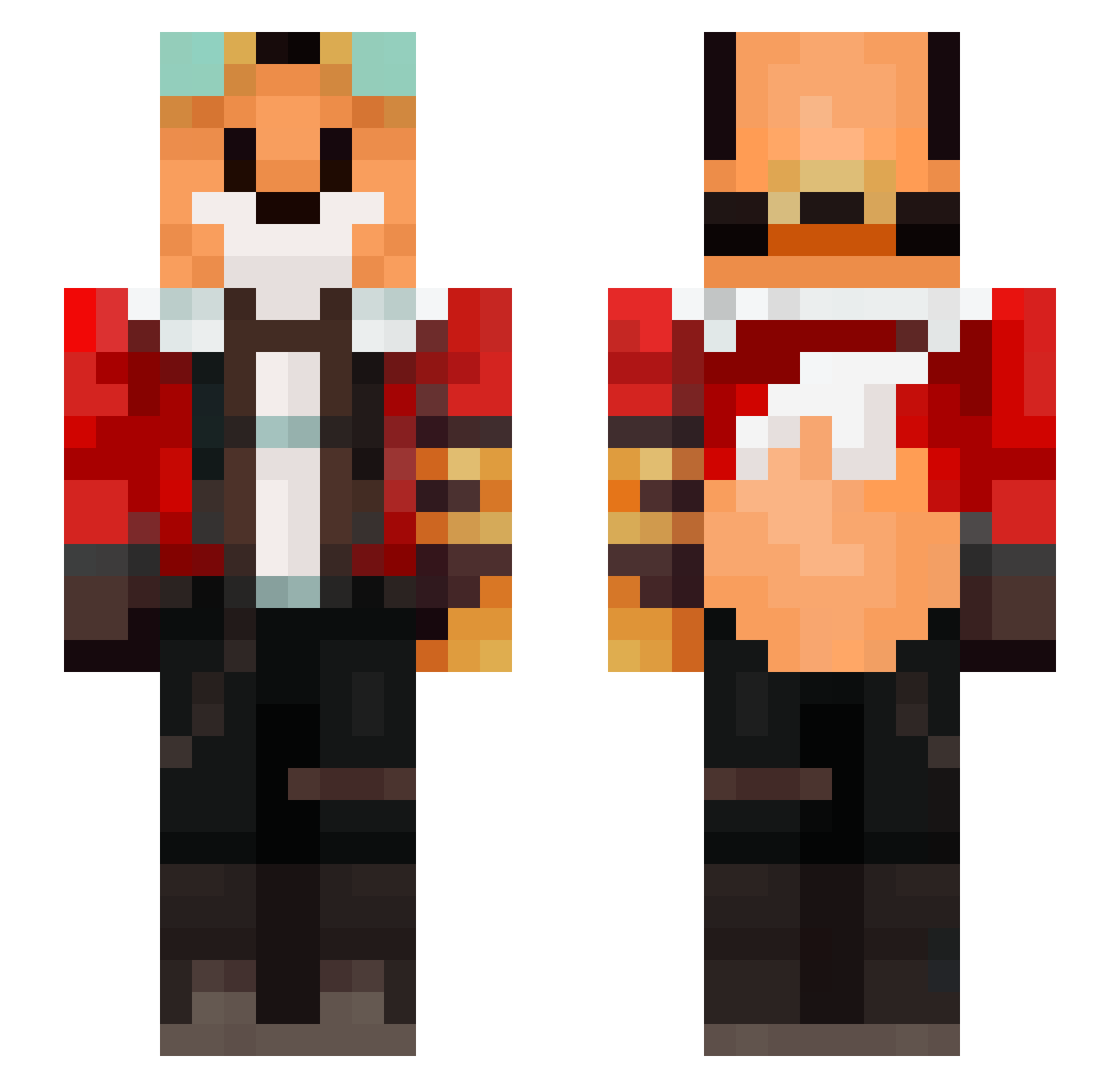MAD970 Minecraft skin, front and back view