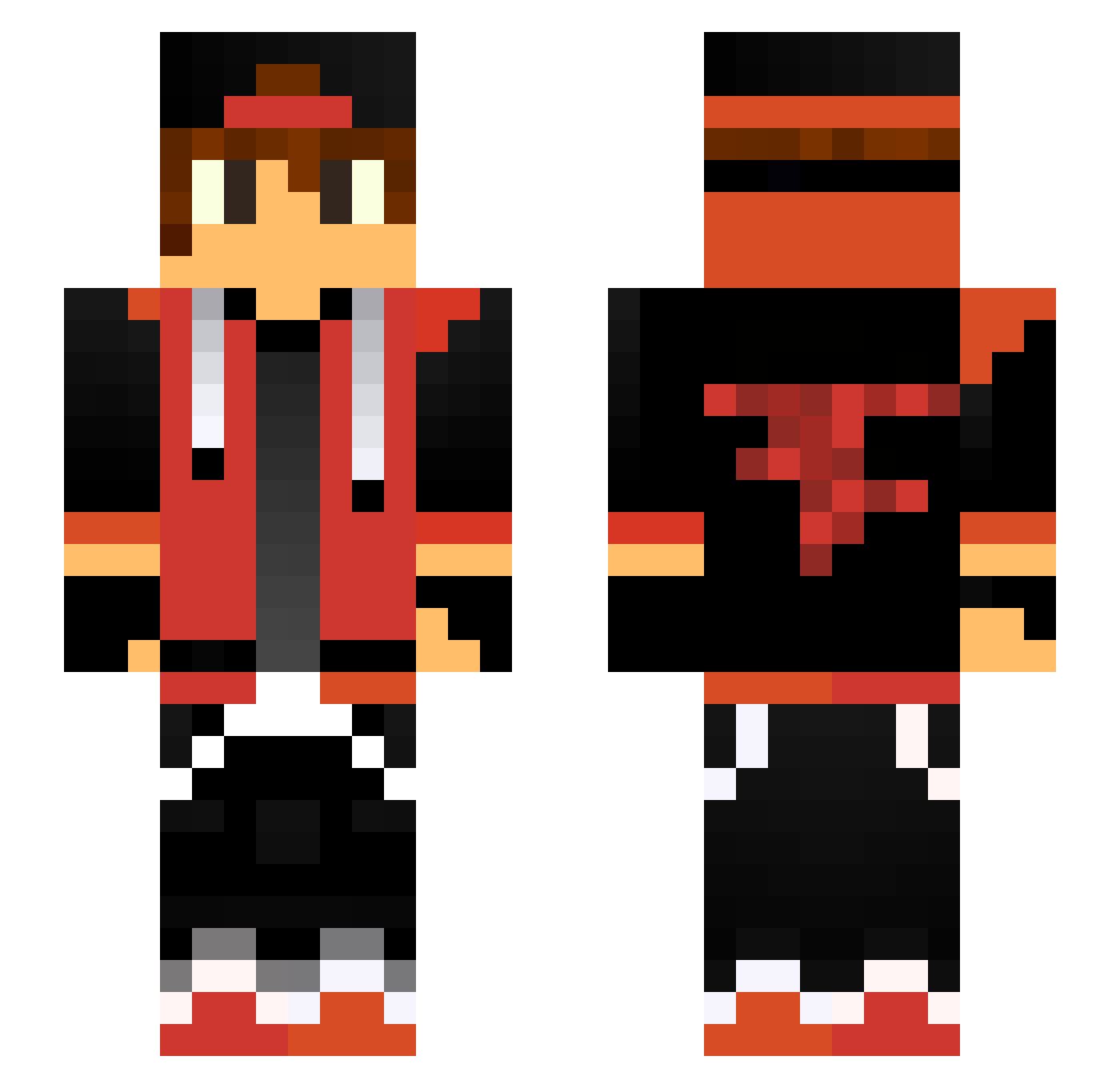 BaldStriker Minecraft skin, front and back view