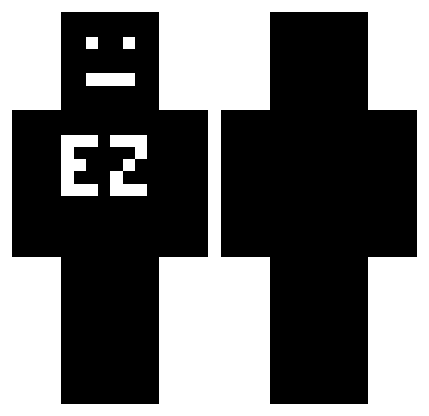 Vvorqt Minecraft skin, front and back view