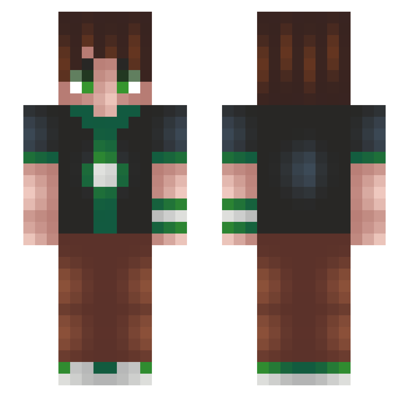 klrvsp Minecraft skin, front and back view
