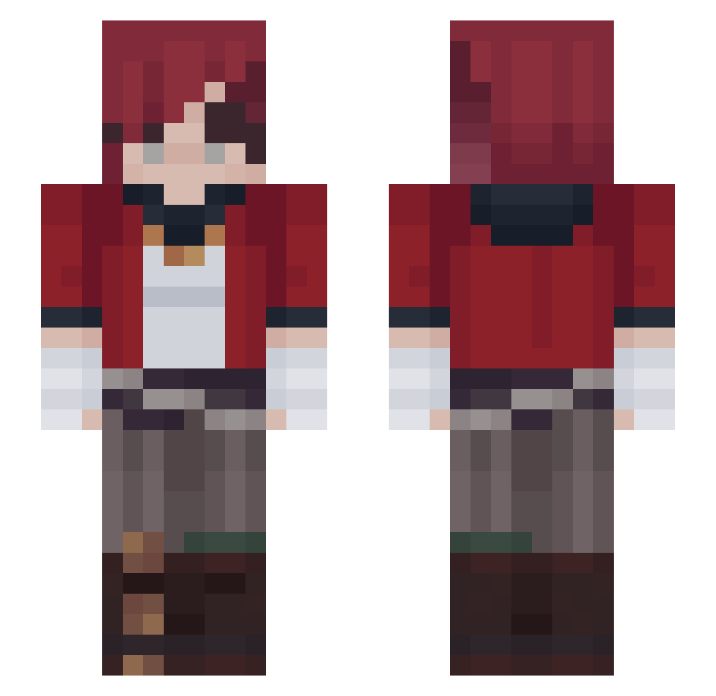 Ninncce Minecraft skin, front and back view