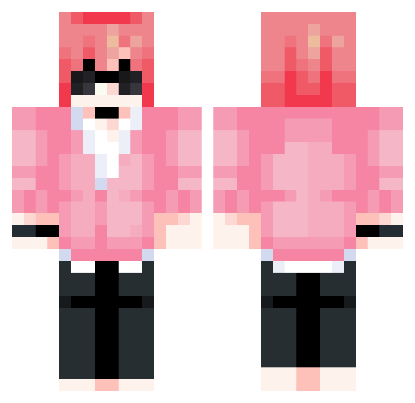 CHADBUSSY Minecraft skin, front and back view