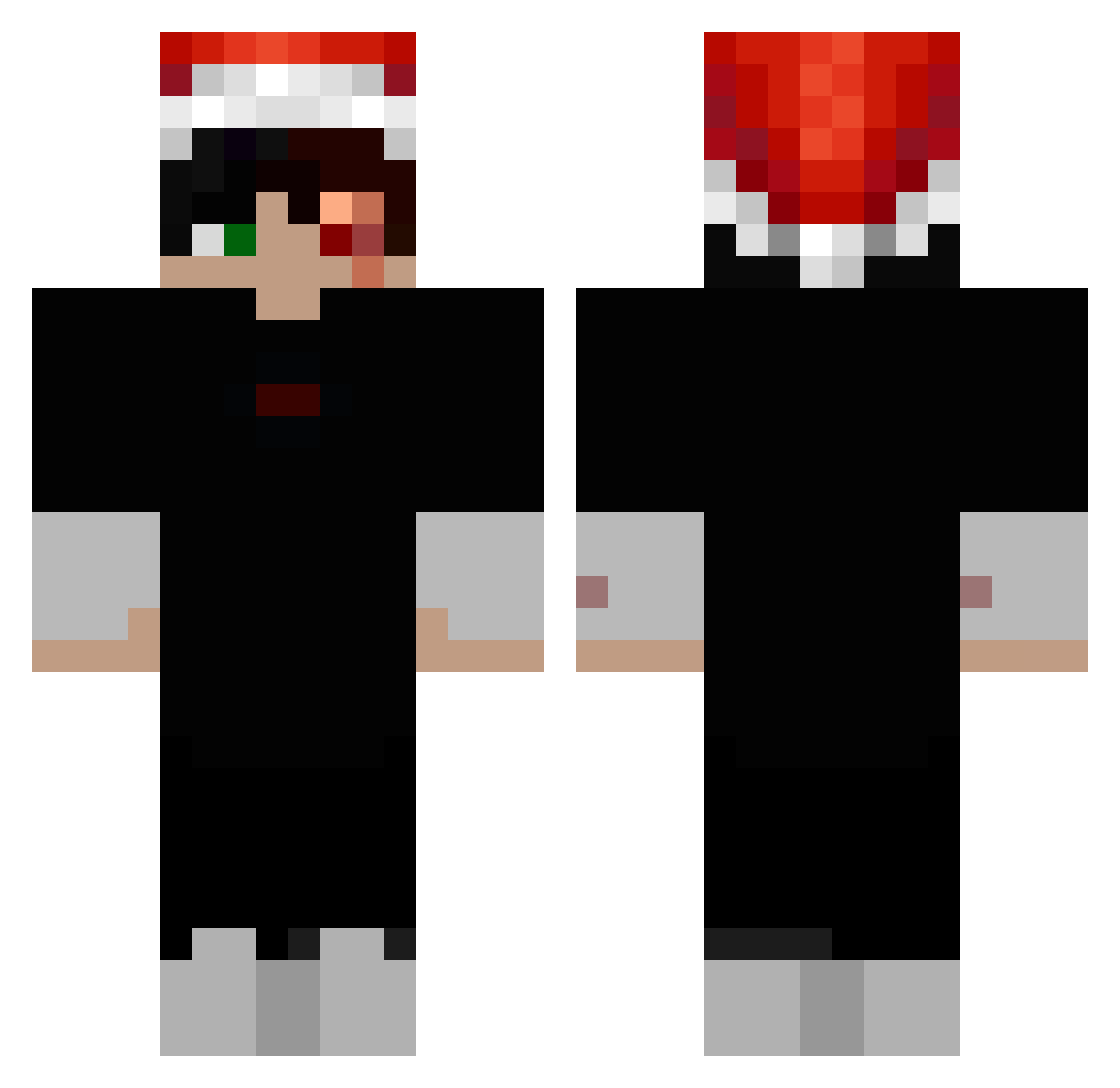 towstick Minecraft skin, front and back view
