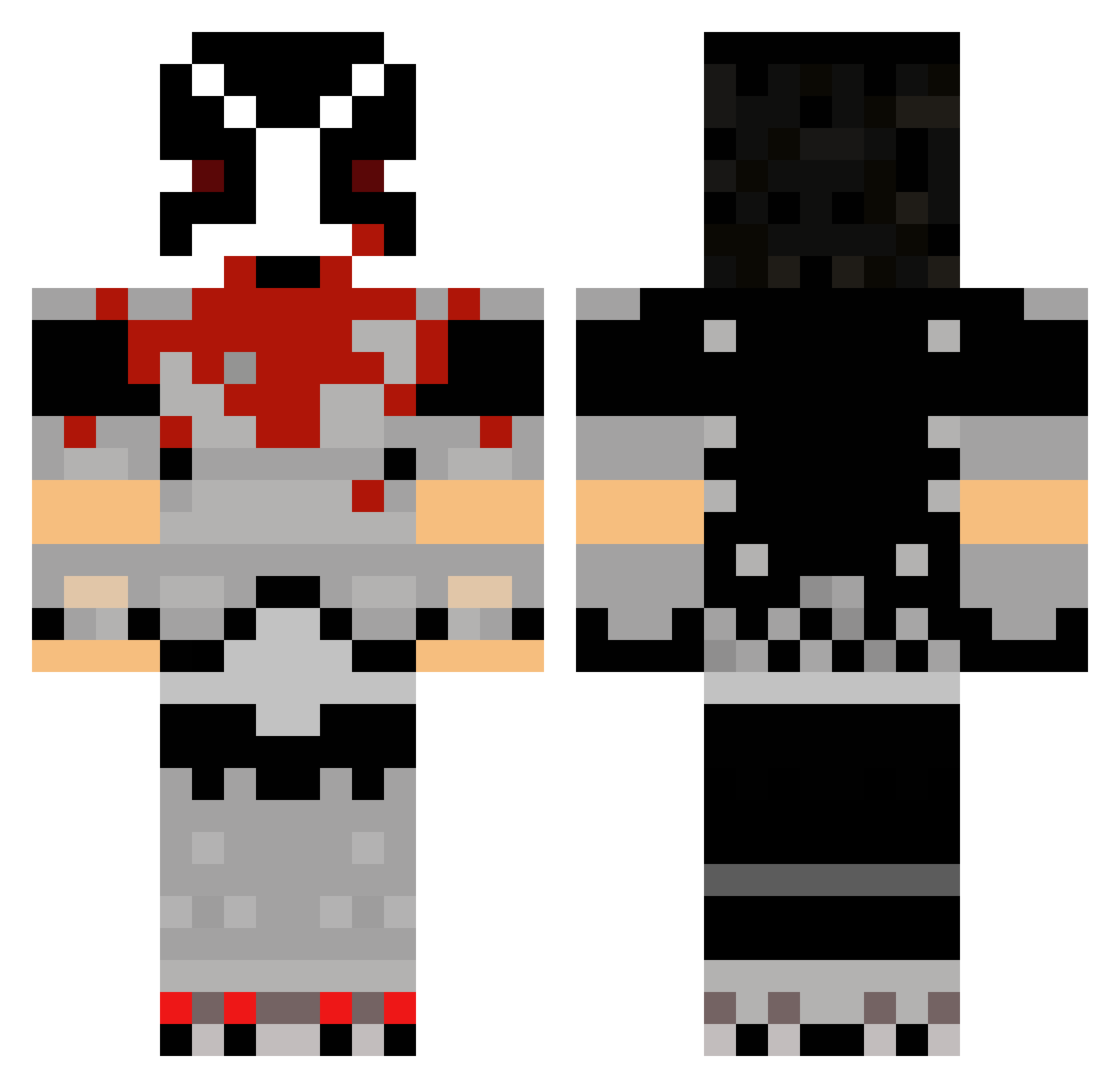 Bradylollz Minecraft skin, front and back view