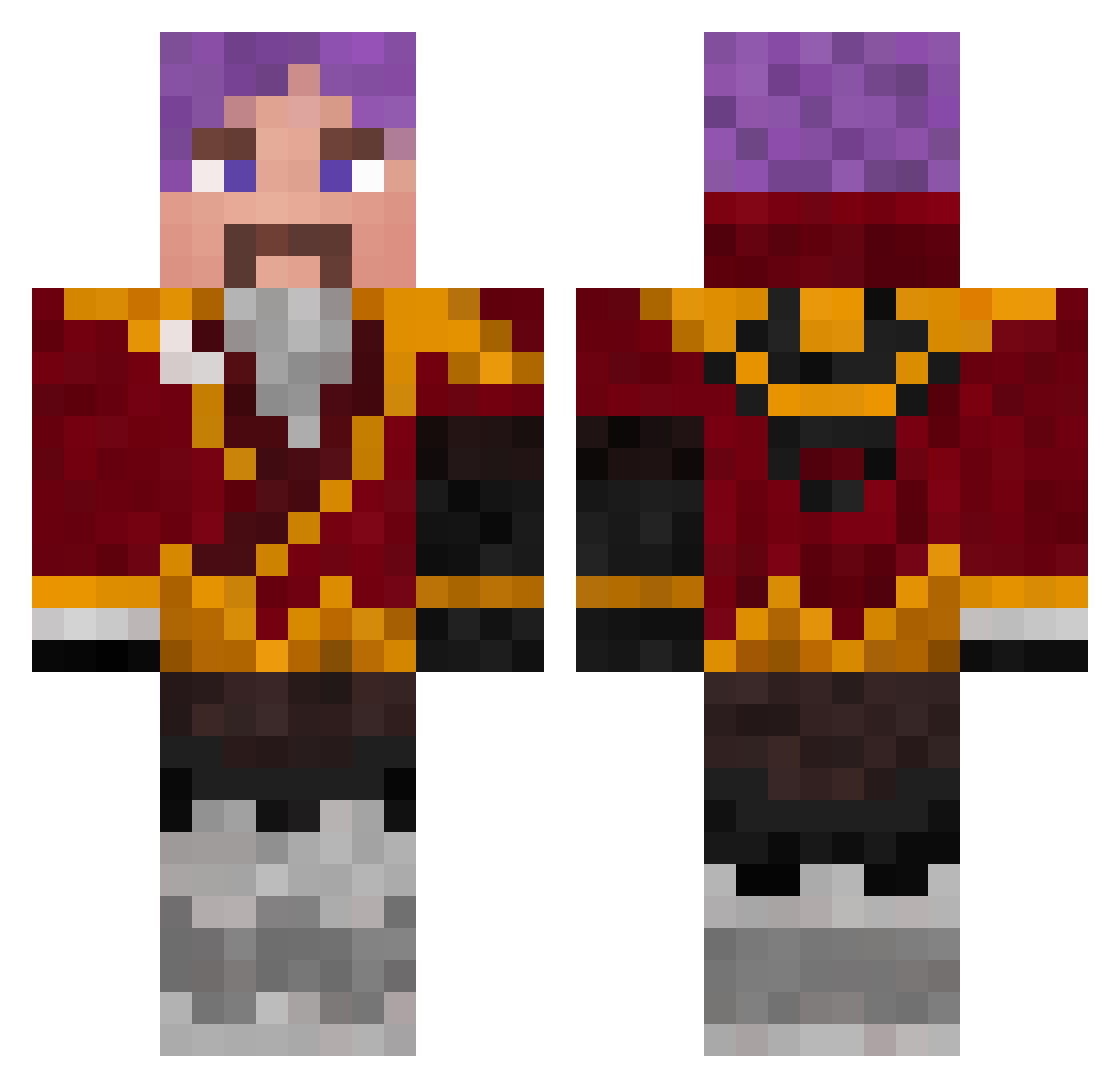DuyProVL Minecraft skin, front and back view