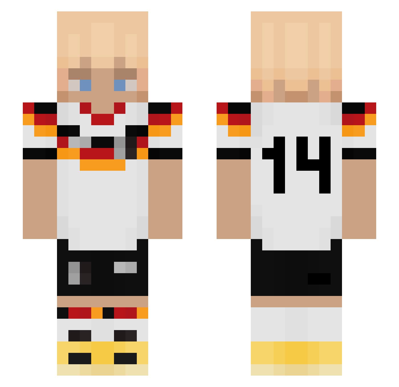 AEaslan Minecraft skin, front and back view