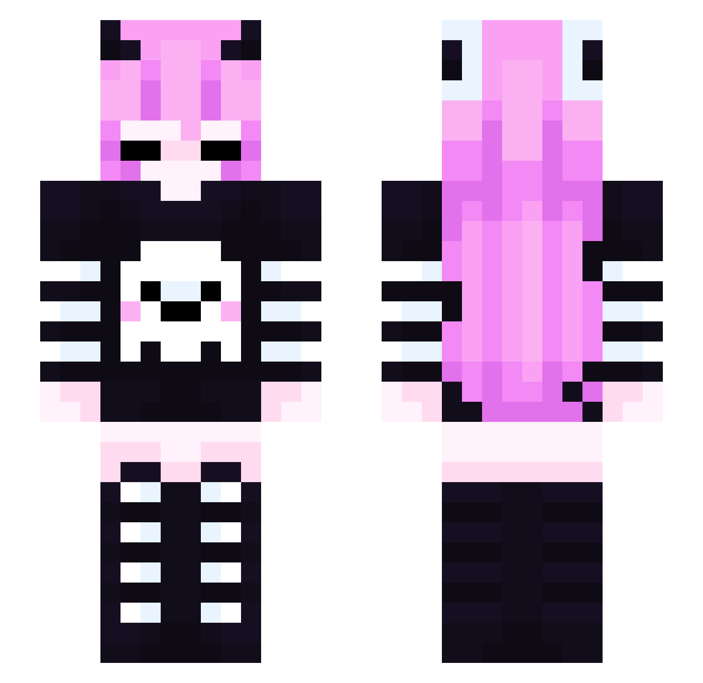 Kutie_Kami Minecraft skin, front and back view