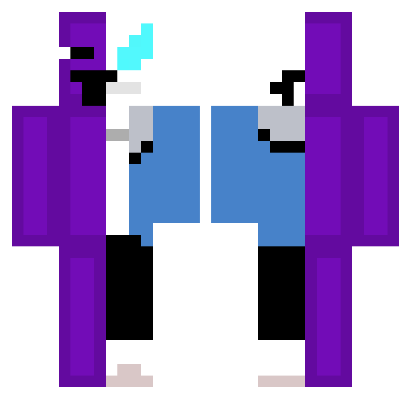 Boatzers Minecraft skin, front and back view