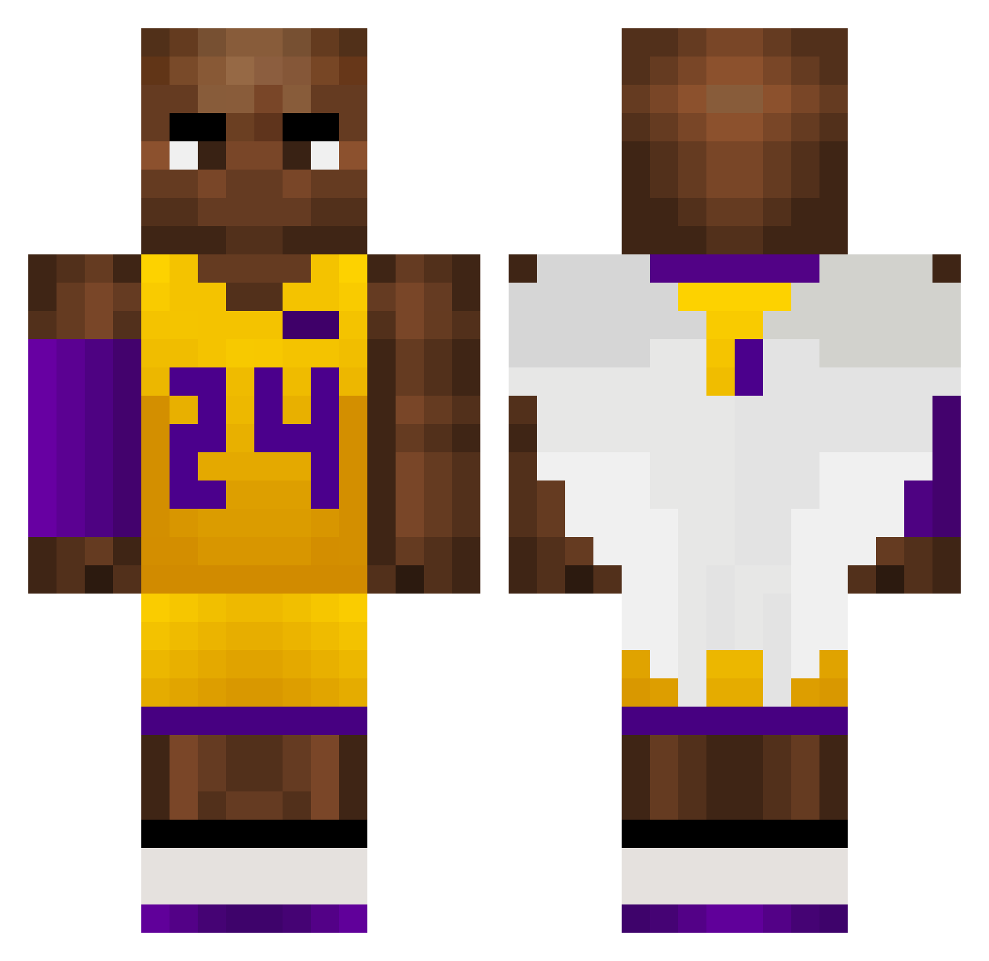 Mycoin Minecraft skin, front and back view