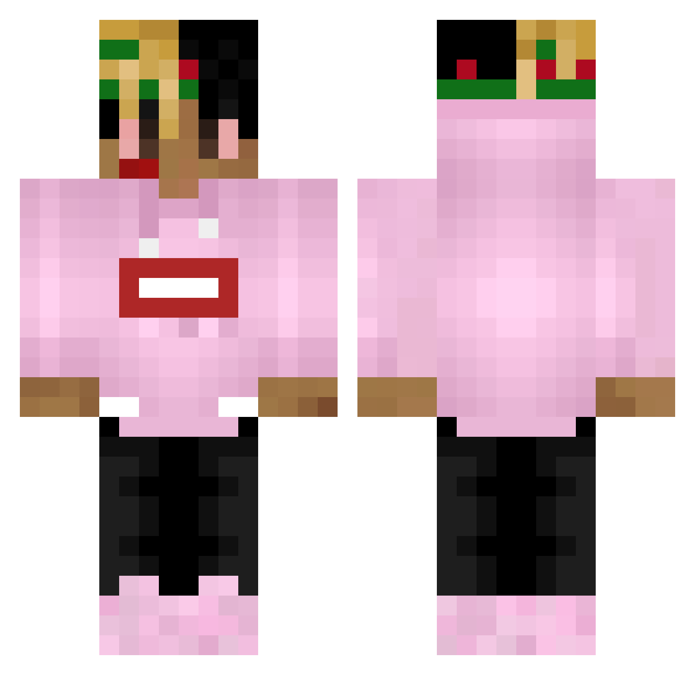 Andzaki Minecraft skin, front and back view