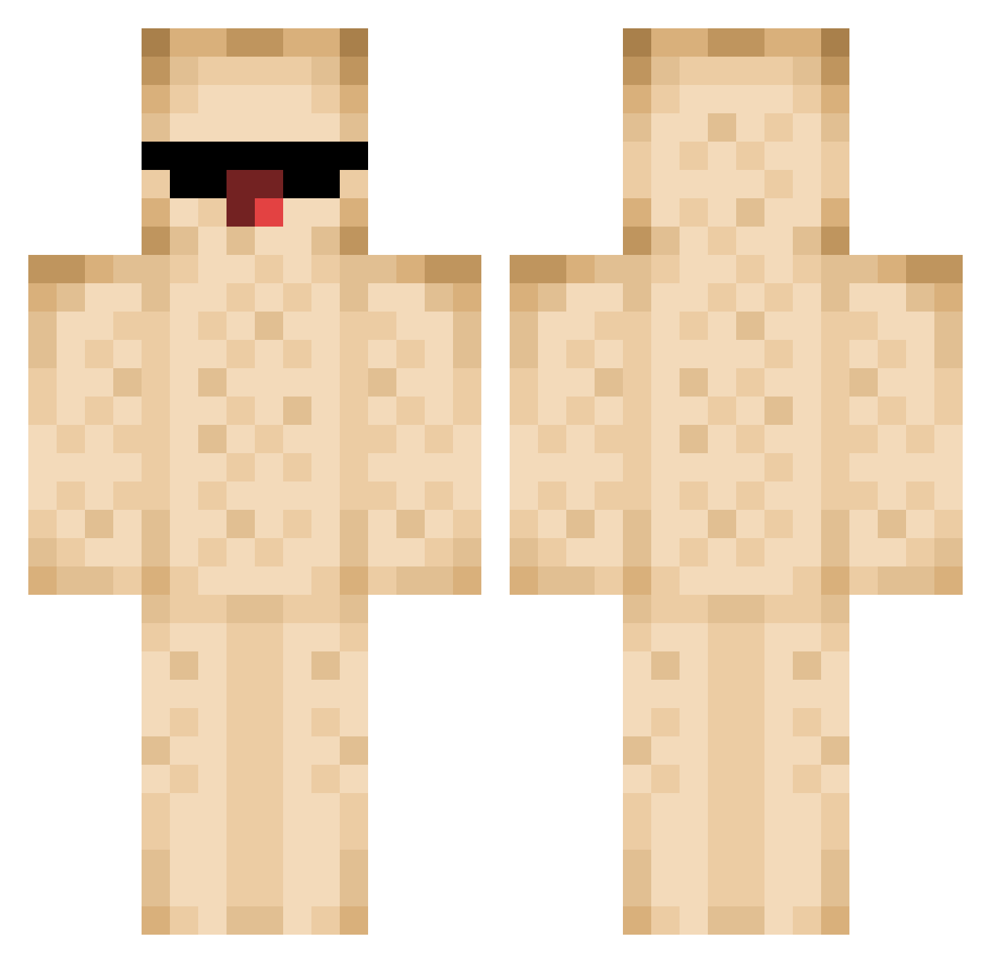 DuBistSchuldlawl Minecraft skin, front and back view