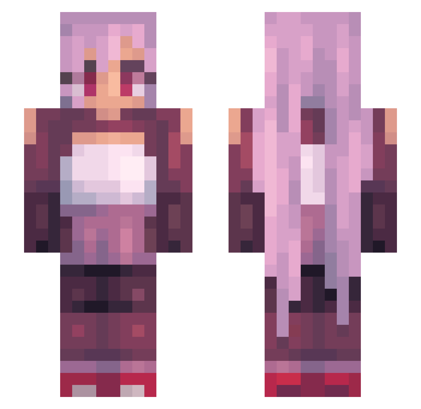 Ernesta Minecraft skin, front and back view