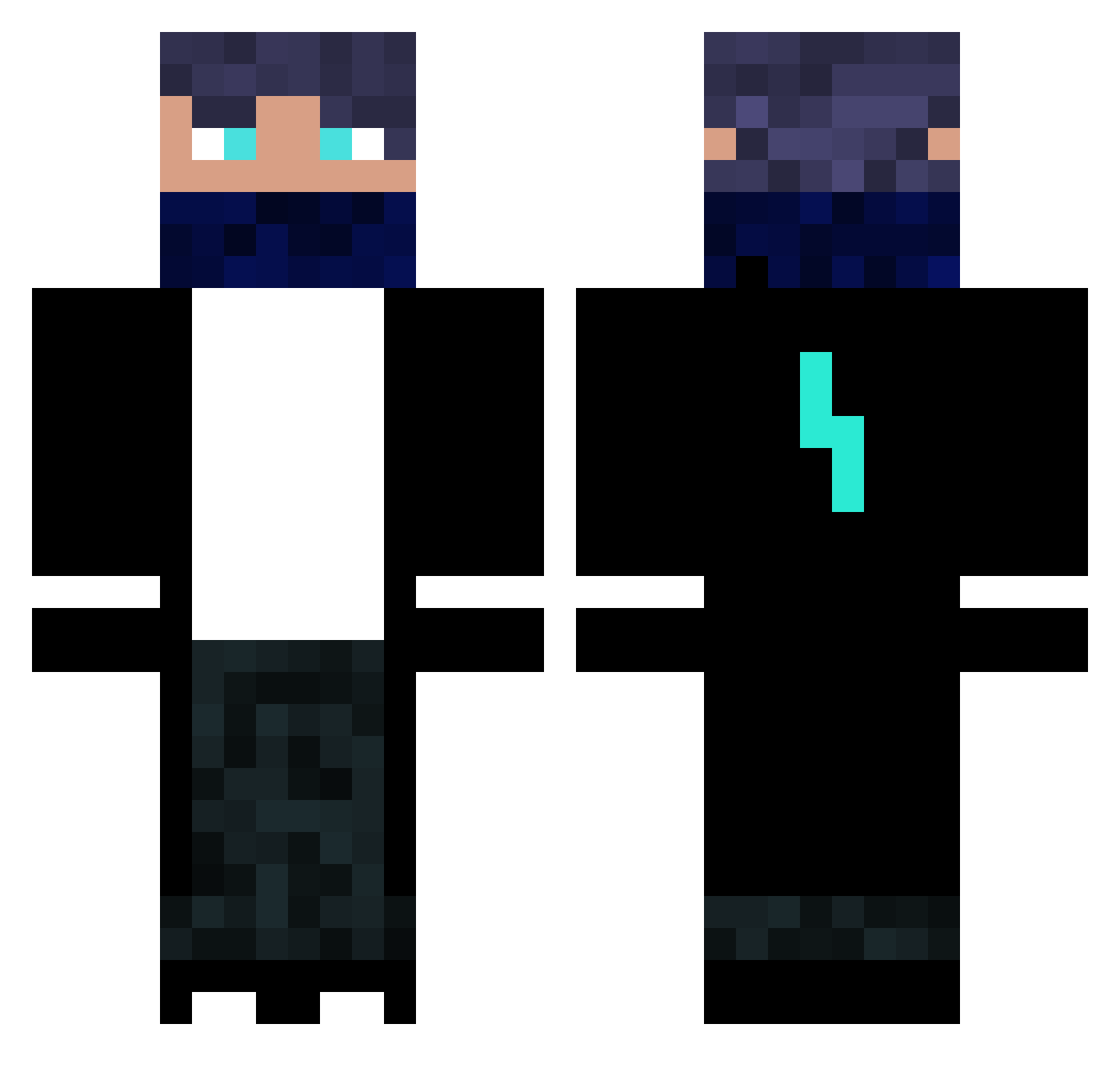 IceHunter12312 Minecraft skin, front and back view