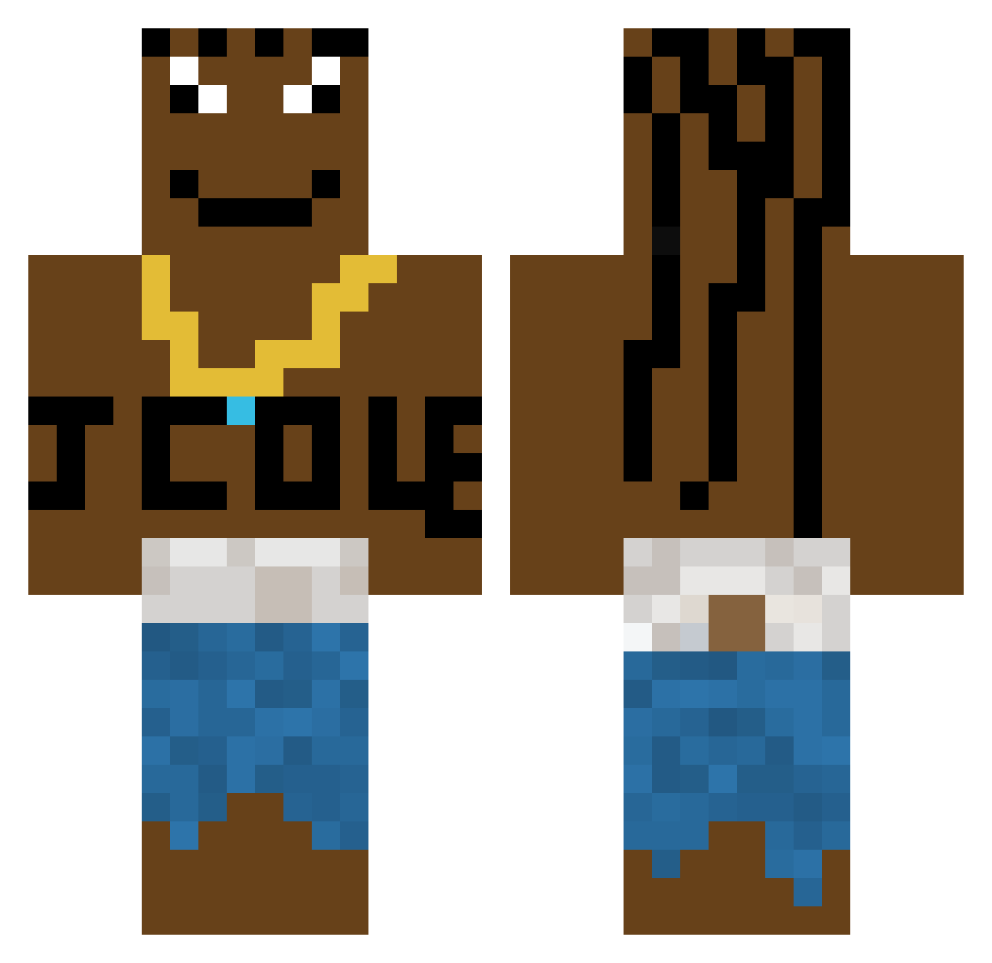 shmurda1 Minecraft skin, front and back view