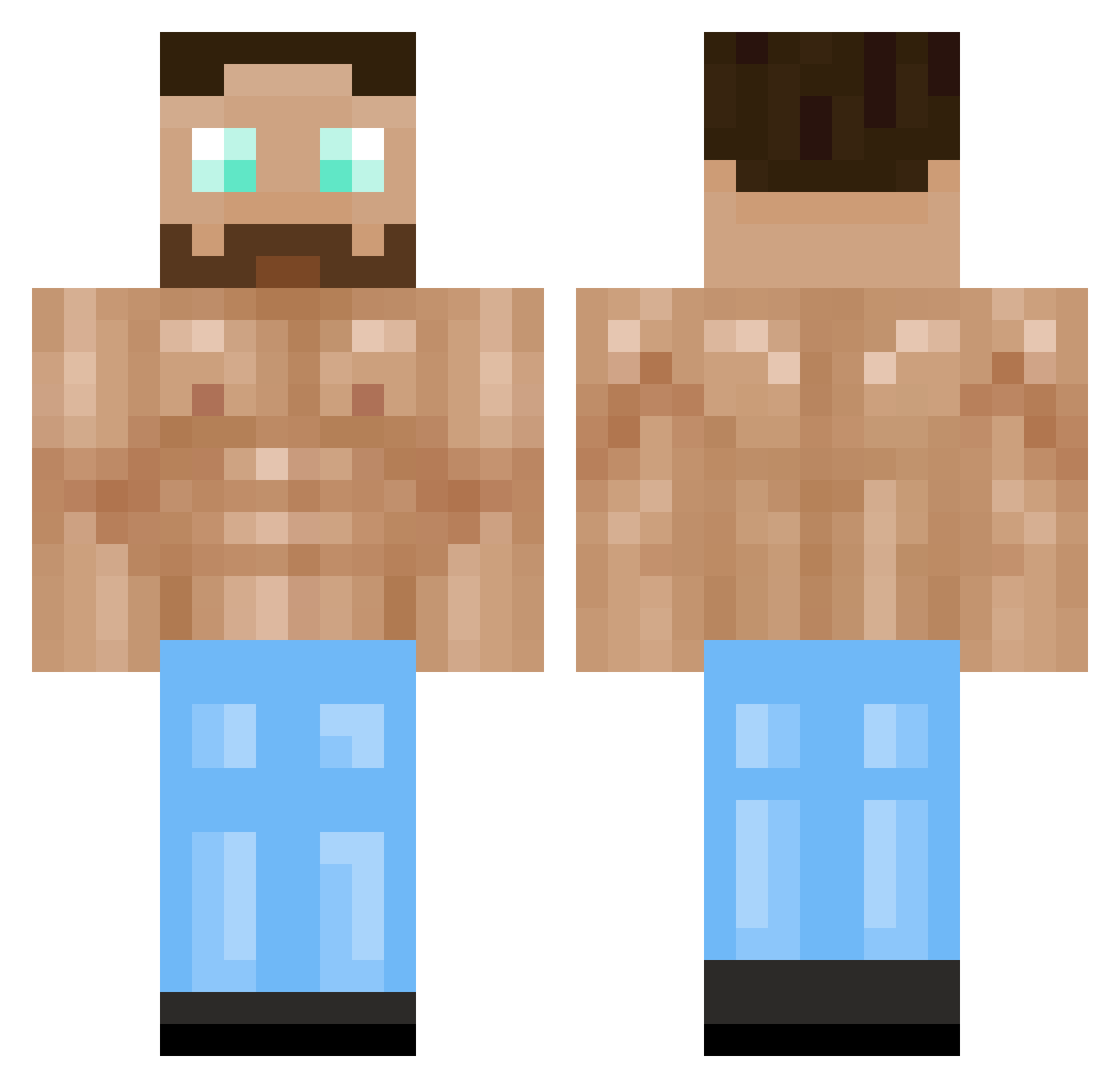 AGoliath Minecraft skin, front and back view