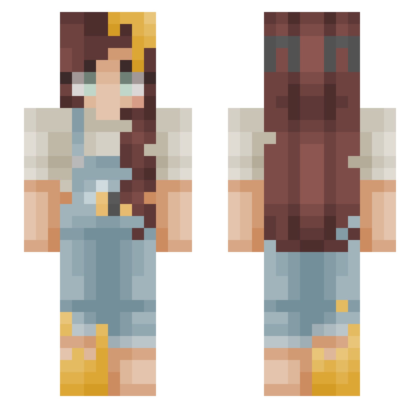 LilPeachPie Minecraft skin, front and back view