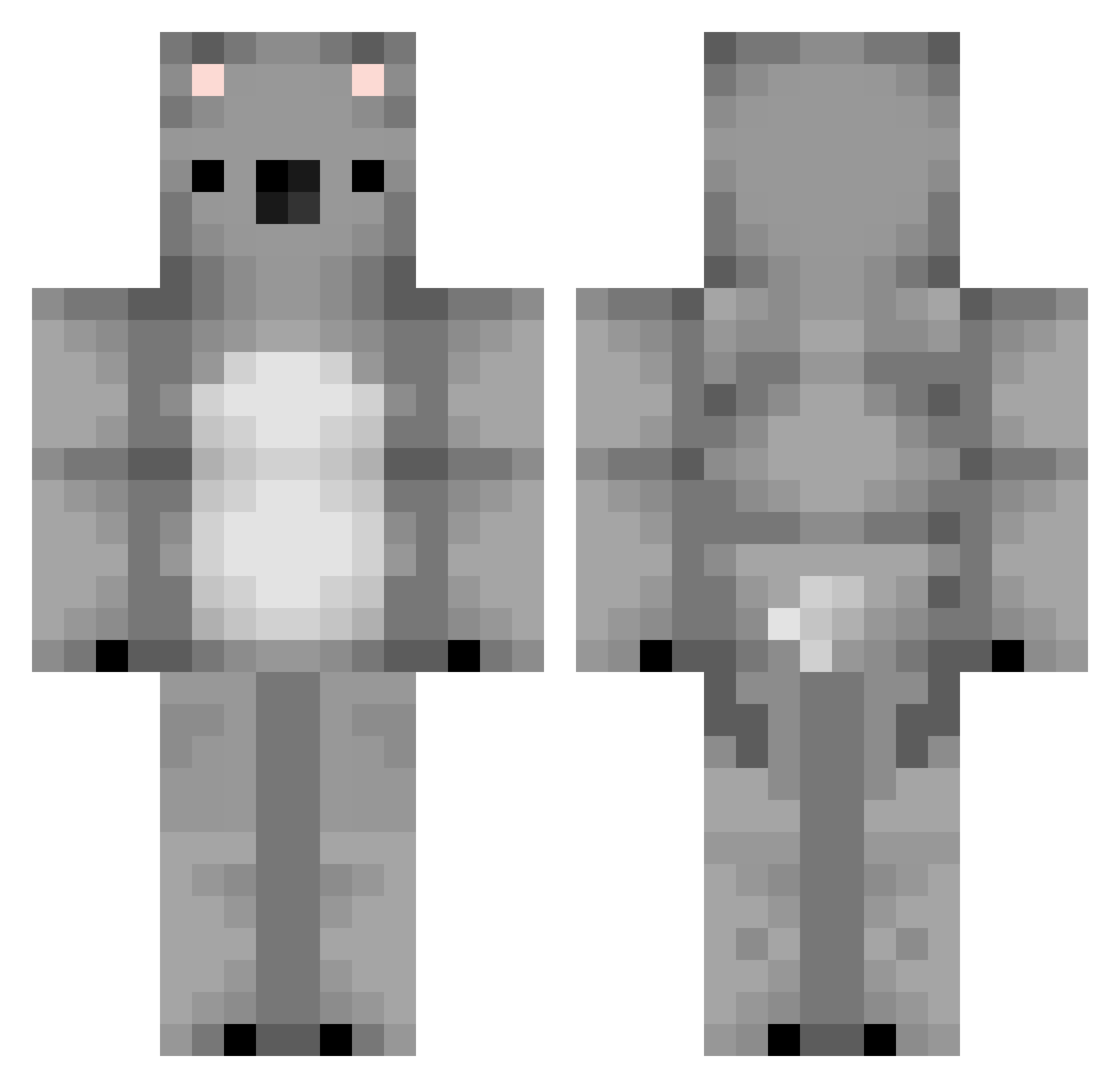 Waver Minecraft skin, front and back view