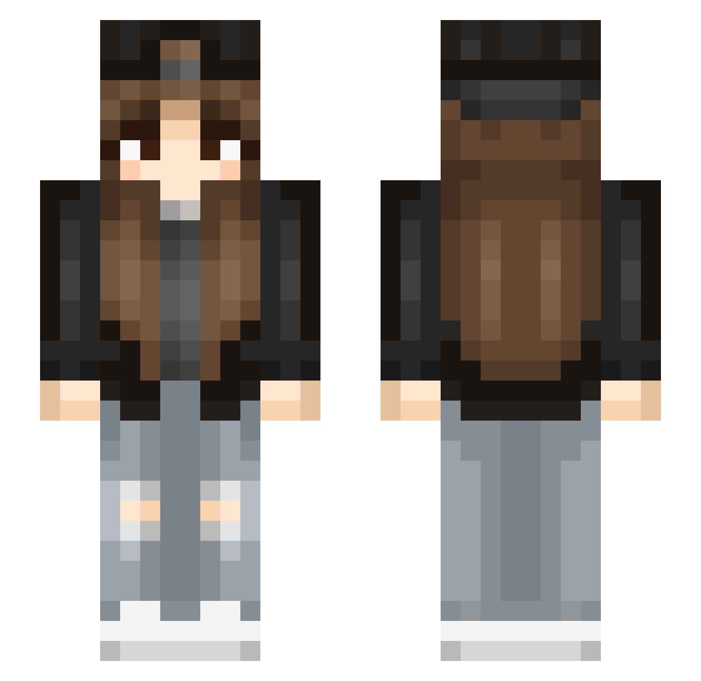 WRUGHIN Minecraft skin, front and back view