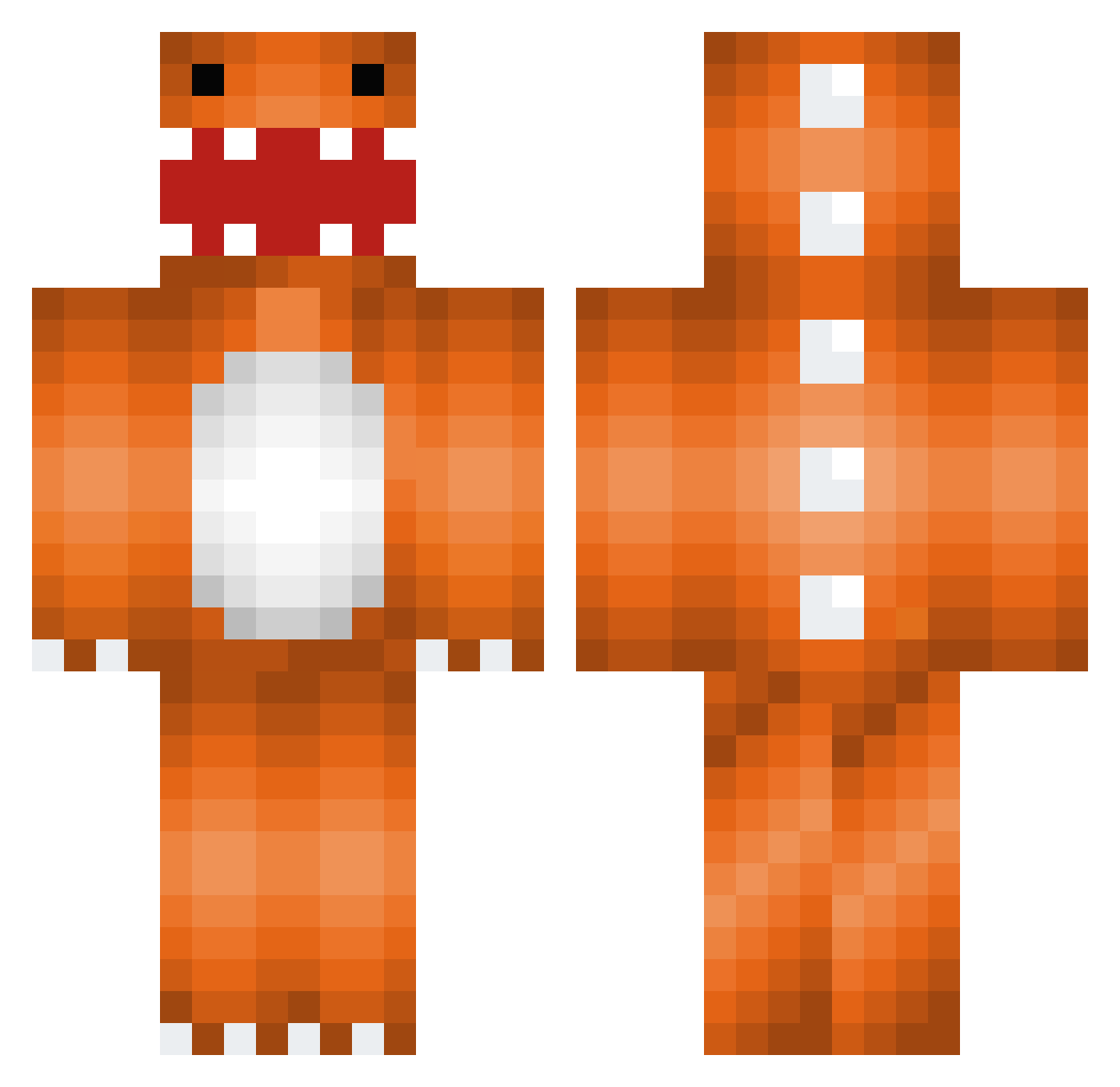 000000000000000h Minecraft skin, front and back view