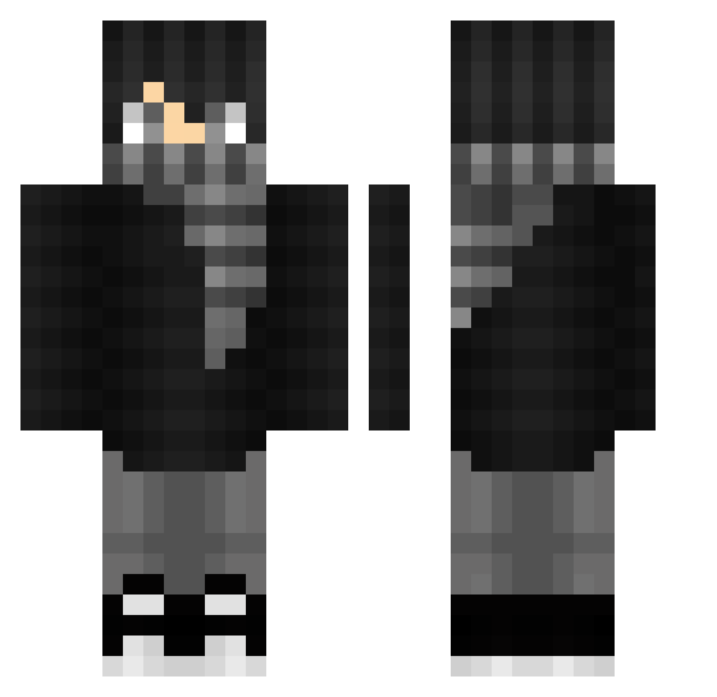 UchihaGai Minecraft skin, front and back view